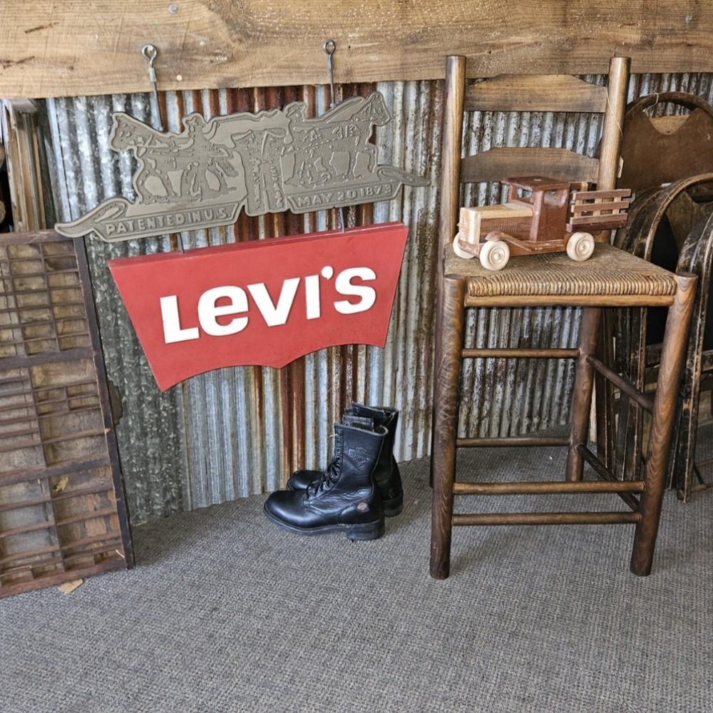 Levi’s Denim Western Vintage Store Sign Antique